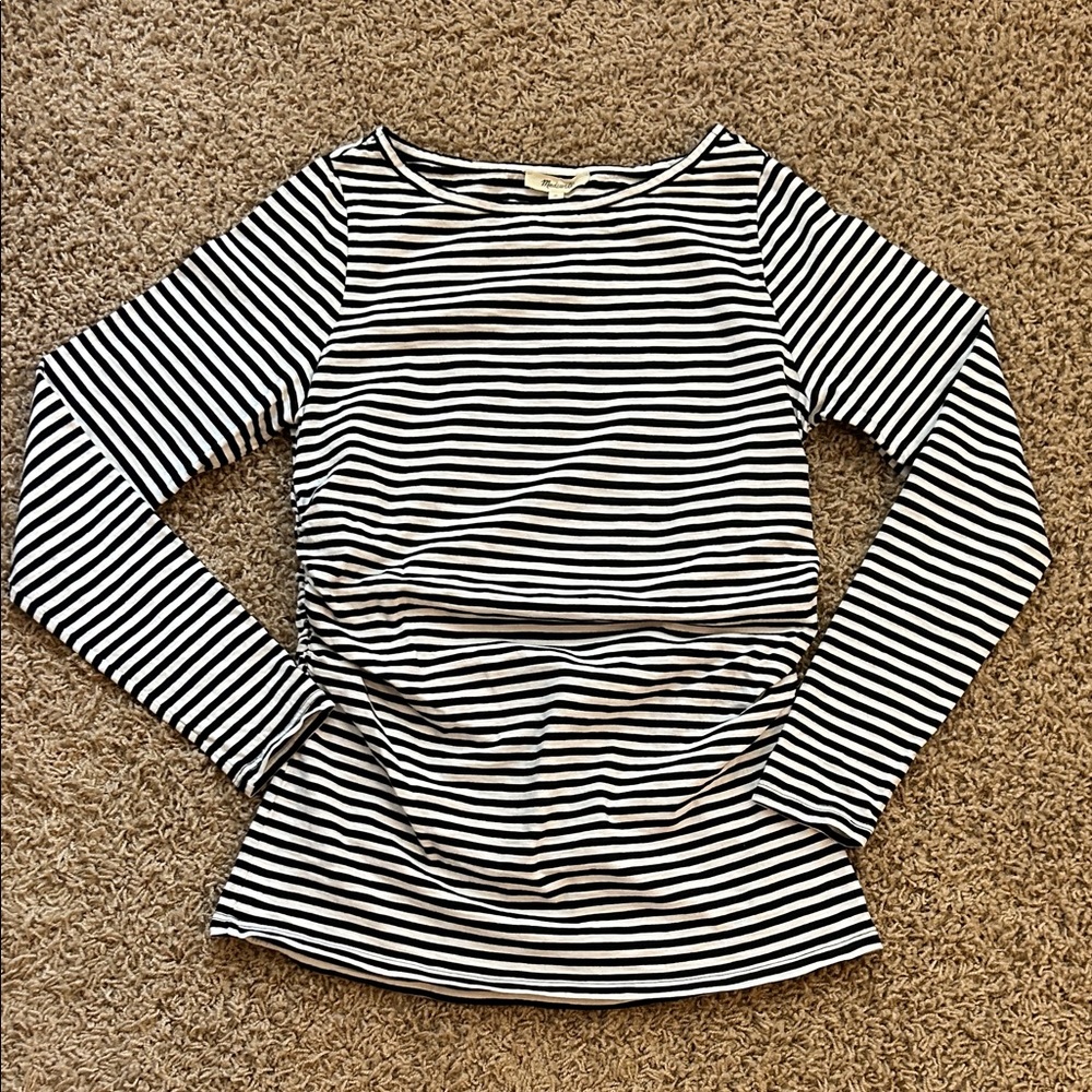 Madewell striped ruched tee